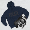Navy Three-Panel Fleece Hoodie