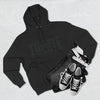 All Black Three-Panel Fleece Hoodie