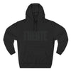 All Black Three-Panel Fleece Hoodie